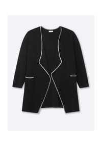 sheego - Strickjacke - schwarz-ecru
