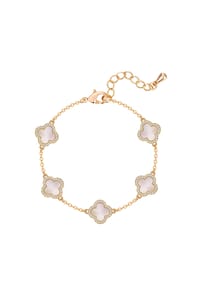 Luluandjane - Armband gelbgold Zirkonia weiß Perlmutt weiß - gelbgold