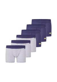 SCHIESSER - Retro Short / Pant 6er Pack Kids Boys Feinripp Organic Cotton - Blau / Weiß gem. Fußball