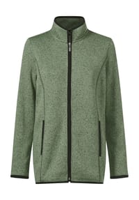Sieh an! - Strickfleece-Jacke - eucalyptus-schwarz-gemustert