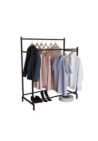 VCM. - Metall Kleiderschrank | offener Schrank | begehbarer | Kleiderständer| Maße ca. H. 136 x B. 103 x T. 52 cm- Labol L - Schwarz