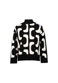 zero - Pullover, für Damen - 9812 SCHWARZ/WEIß