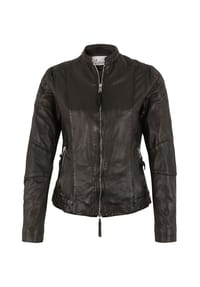 7eleven - Lederjacke Quiny mit Stehkragen - black