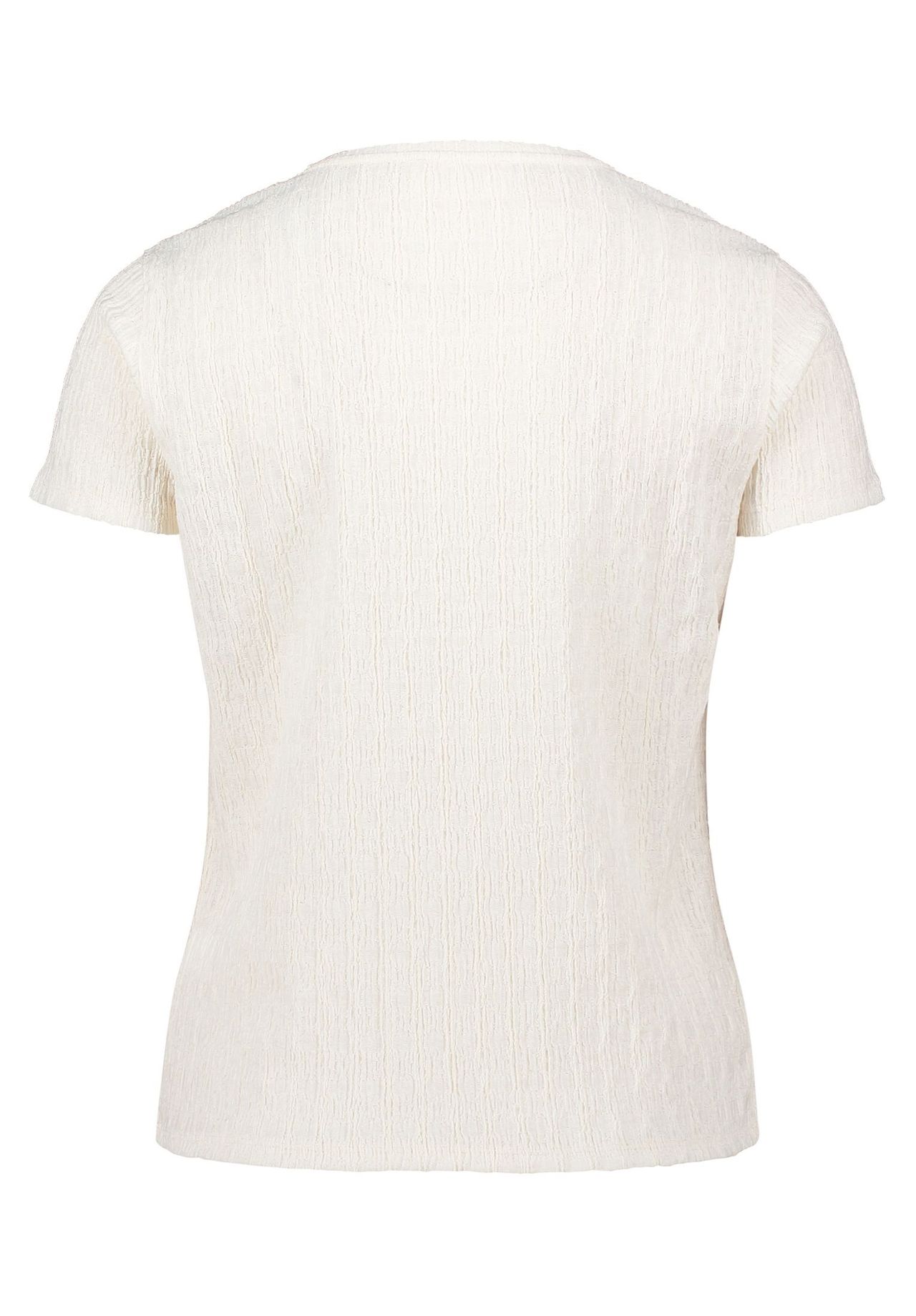 Cartoon Rundhals-Shirt Mit Struktur, Beige, 38