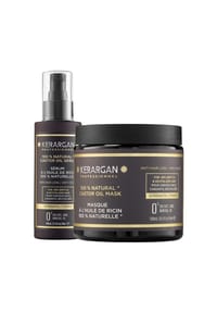 KERARGAN - Duo Anti-Haarausfall Maske und Serum Rizinusöl - weiß