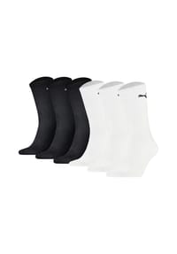 PUMA® - Unisex Sportsocken, 6er Pack - Tennissocken, Crew Sport Socken, einfarbig (2x 3 Paar) - Blau-Mix