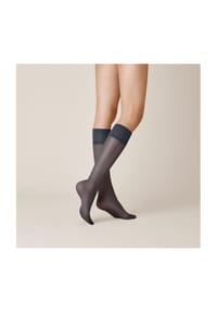 KUNERT - Kniestrümpfe, transparent, für Damen - 50 BLACK