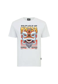 OLDSKULL - T-Shirt Asian Lucky Dragon Graphic Traditionelles fernöstliches Motiv - White