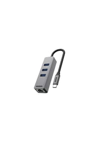 COFI - Sitecom USB-C-zu-Ethernet + 3x USB-Hub (AD-1008) - Grau 15 x 1,5 x 1 cm