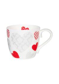 Koenitz - Kaffeetasse "Feel the Love", 450 ml  - WEIß/ROT