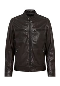 GALERIA - Lederjacke, Stehkragen, für Herren - 2 BLACK