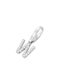 GIORGIO MARTELLO MILANO - Charm Buchstabe W, Zirkonia Steine, Silber 925 - weiß