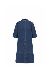 freshlions - Jeanskleid Josy mit durchgehender Knopfleiste - dark blue