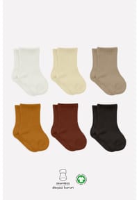 bistyle® - Baby-Socken Basic 6er-Pack, GOTS-zertifiziert, hoher Baumwollanteil - Anthracite Mix