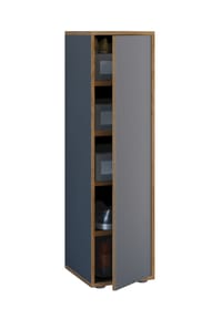 VCM. Holz-Schuhschrank | Maße: B. 30 x H. 110 x T. 33 cm | Allzweckschrank | 5 Fächer | 1 Drehtür - Salia Breite 30 cm
