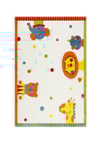 sigikid® - Kinderteppich Animal Festival - - weiß gelb