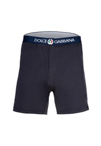 DOLCE & GABBANA Herren Jersey-Boxershorts - "Shorts", Logo-Bund, Stretch Baumwol - undefined - Blau