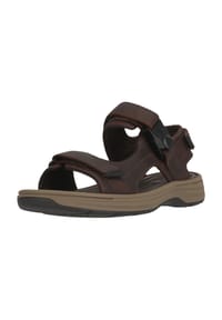 CLARKS® - Sandalen Saltway mit ausgeklügeltem Riemenverschluss - 5228 Dark Brown Lea