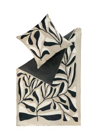 SCHÖNER WOHNEN KOLLEKTION - Satin-Bettwäsche "Plant" - ANTHRAZIT