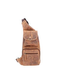 GREEN BURRY Vintage - Vintage Umhängetasche Leder 26 cm - brown