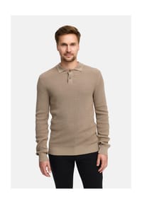 JEFF - Strickpullover JFTristan polo knit - Black