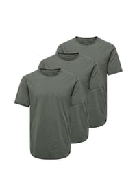 ONLY & SONS - T-Shirt 3er Pack ONSBENNE - Beige / schwarz / weiß