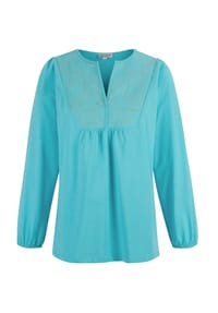 Alba Moda - Bluse mit grafischer Stickerei - türkis