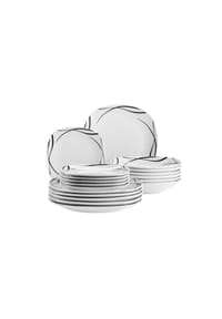 MÄSER Teller Set, Porzellan DECORA - DECORA - Weiß / Schwarz