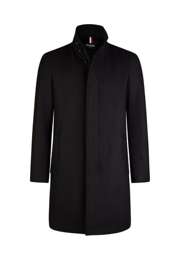 Herren Wollmantel Wollmantel Schwarz Stehkragen Schwarze Herren