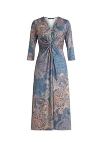 BETTY BARCLAY - Midikleid mit Raffung - Blau/Rot