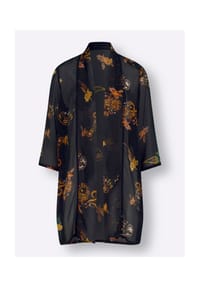 SIEH AN! - Longbluse - schwarz-ocker-bedruckt