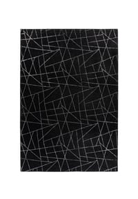 me gusta - Wohnzimmer Teppich – Hochflorteppich Bijou 125 - schwarz - silber
