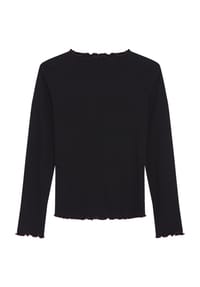 MANGUUN - Langarmshirt, Wellensaum, für Kinder - BLACK