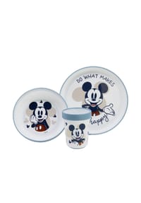 Disney - Mickey Mouse Kindergeschirr Set 3-teilig – Rutschfestes Ess-Set mit - Mehrfarbig 21x21x10 cm