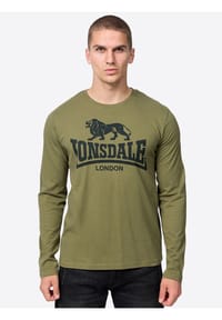 LONSDALE™ - Herren Langarmshirt normale Passform Doppelpack AYRSHIRE - Black/Olive