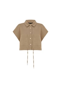 freshlions - Kurzarmbluse Savannah mit lockerer Passform - brown