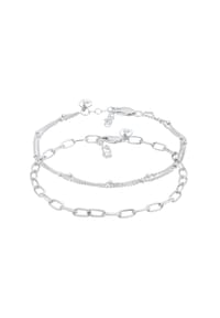 elli. PREMIUM - Armband 2Er Set Layer Kugelkette Basic Trend 925 Silber - Silber