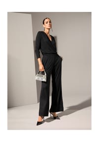 MADELEINE - Eleganter Damen-Jumpsuit mit Schimmer - schwarz / silberfarben