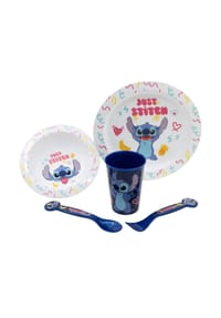 COFI - Lilo & Stitch Teller-Set Mikrowellengeeignet 5-teiliges Kindergeschirr - Mehrfarbig 25x8,5x25,5 cm