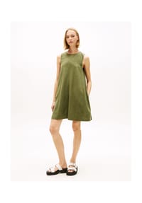 TOMMY Jeans - Shirtkleid, Leinenanteil, für Damen - 0  L9P BAY LEAF