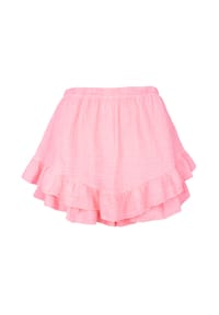 Seasons of April - Damen LORENA MUSSELIN Kurzer Hosen Rock aus Musselin mit Rüschen, 100% Baumwolle - Light Pink