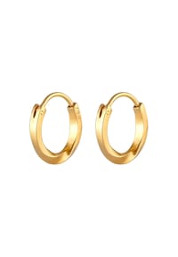 elli. PREMIUM - Ohrringe Creolen Ohrhänger Basic Rund 375 Gelbgold - Gold