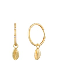 caї - Creole 925/- Sterling Silber 6 Zirkonia - gelb