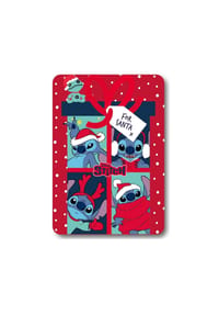 Disney - Disney Stitch Santa bedruckt Fleecedecke Kuscheldecke 100x140 - 