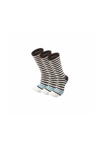 MUNADUNA - 3er-Pack Gestreifte Yoga-/Pilates- Anti-Rutsch Zehensocken Fitness-Socken,Handgekettelt,Anti-Rutsch - Braun