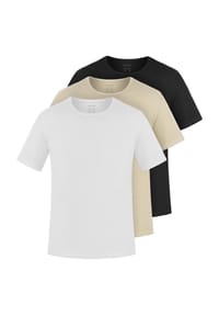 normani® - 3er Set Herren T-Shirts aus Bio-Baumwolle Nyons - Beige