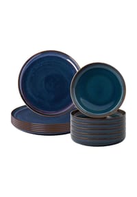 like. by Villeroy & Boch Tafelservice Crafted 12er Set - CRAFTED DENIM - blau-grau