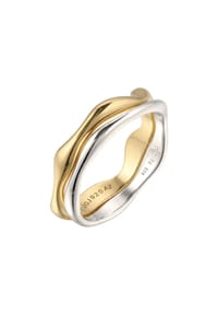elli. - Ring Set Bicolor 925 Sterling Silber Vergoldet - Zweifarbig