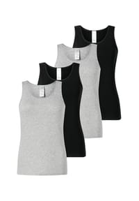 SCHIESSER - Unterhemd / Top 4er Pack 95/5 Modern Cotton - Schwarz
