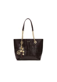 Kazar - Elegante burgunderfarbene Handtasche mit geprägtem Muster - Bordeaux